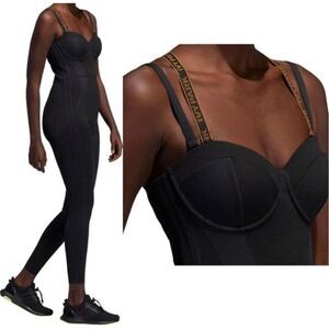 NWOT ADIDAS X Ivy Park Black Strappy Catsuit One Piece Romper Women's Small